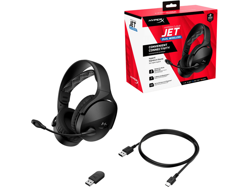 HyperX Cloud Jet Wireless Gamer headset, fekete (AJ0T1AA)