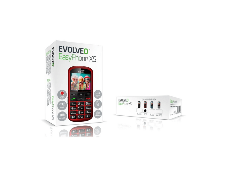 Evolveo EasyPhone XS Mobiltelefon, piros (EP-570-XS-RD)