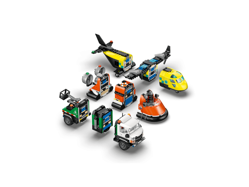 LEGO® City Repülőgép, emelőkosaras kocsi és légpárnás jármű remix (60505)