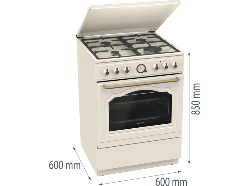 Gorenje GKS6C71CLI Classico Kombinált tűzhely