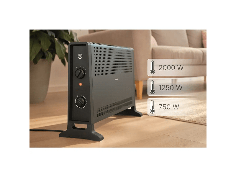 Sencor SCF 2012BK Elektromos konvektor, 2000W, fekete