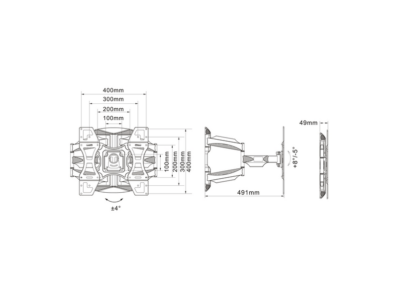 Multibrackets Flexarm Full Motion Dual Fali konzol, 40
