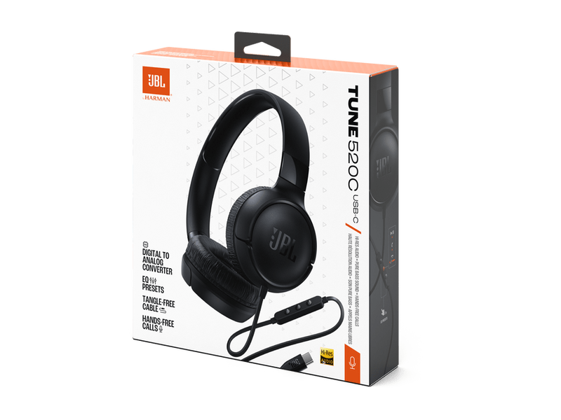 JBL Tune 520C USB-C slušalice, crne (JBLT520CBLK)