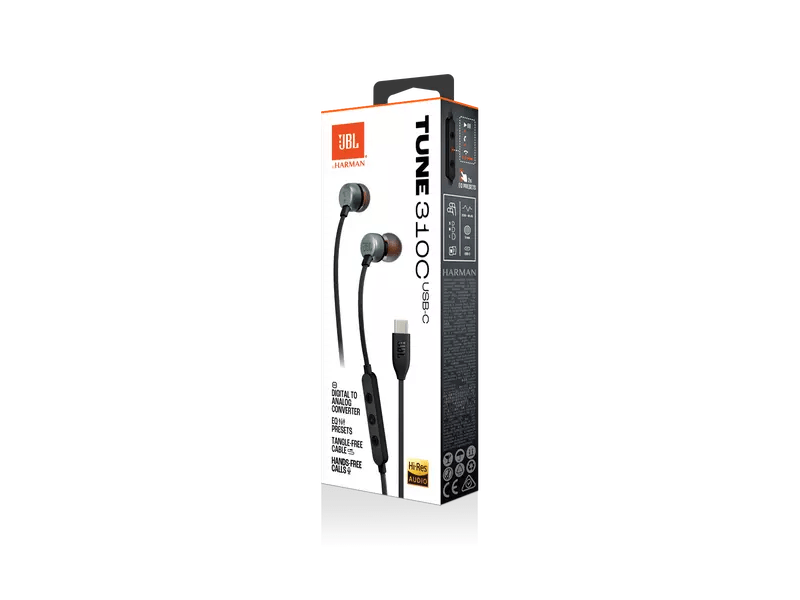 JBL T310C USB-C slušalice, crne