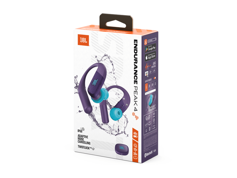 JBL Endurance Peak 4 TWS Fülhallgató, lila