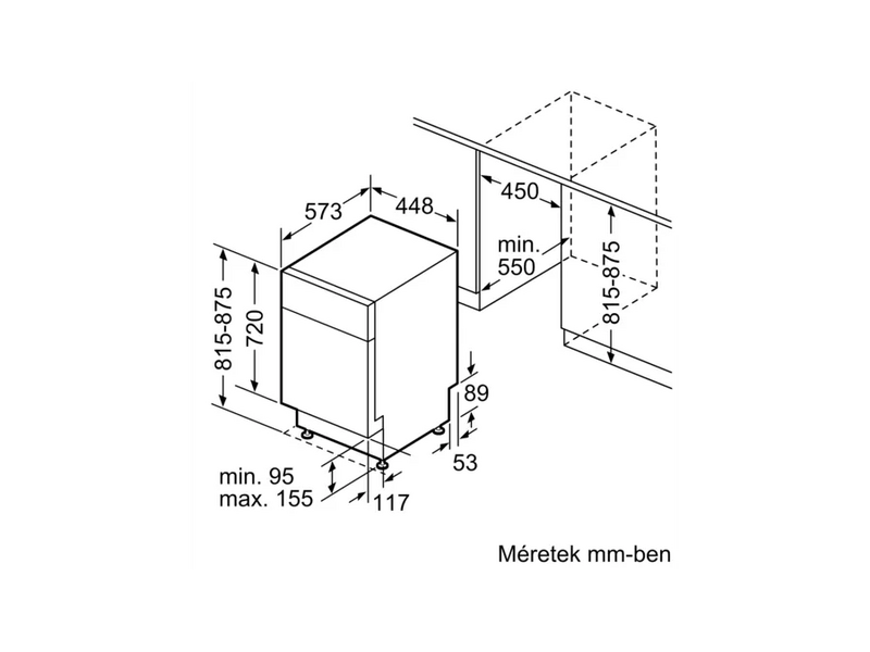 Bosch SPU2HMS42E Beépíthető mosogatógép