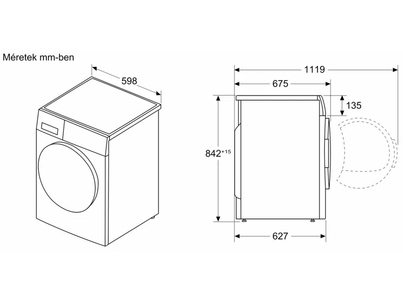 Bosch WRB247CNBY Serie 8 Hőszivattyús szárítógép