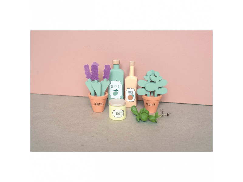 Piaci stand fából 28 kiegészítővel