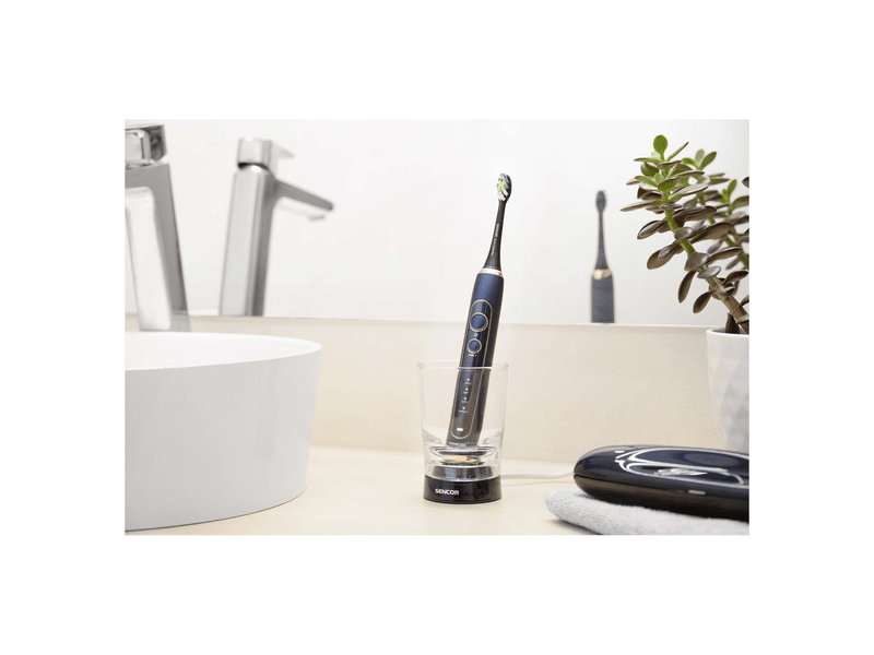 Sencor SOC 4210BL Szónikus fogkefe kék töltő pohárral