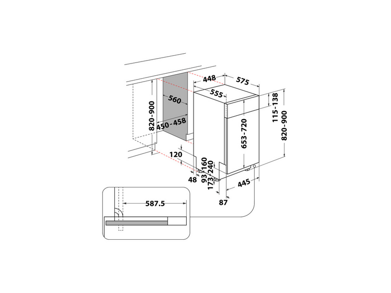 Whirlpool WH6PB10BS7A0 Beépíthető mosogatógép