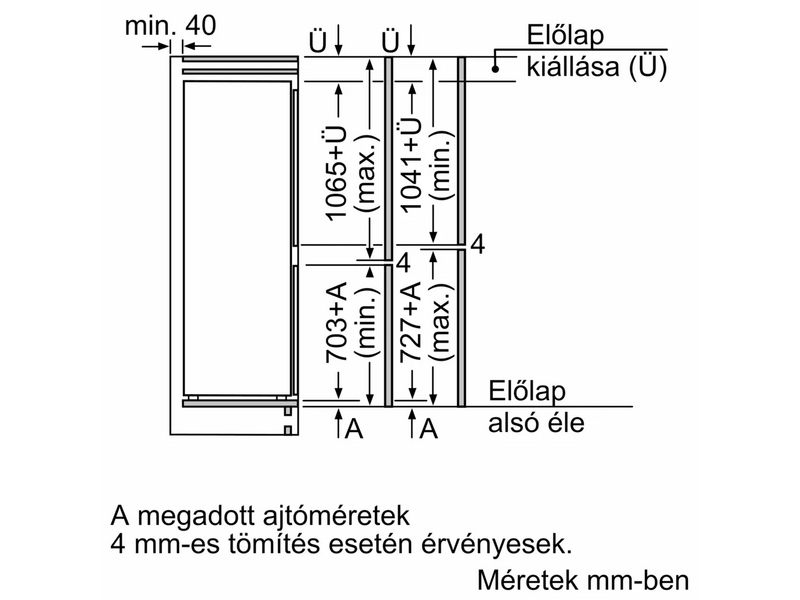 Bosch KIN86ADB0 Serie 6 Beépíthető kombinált hűtőszekrény