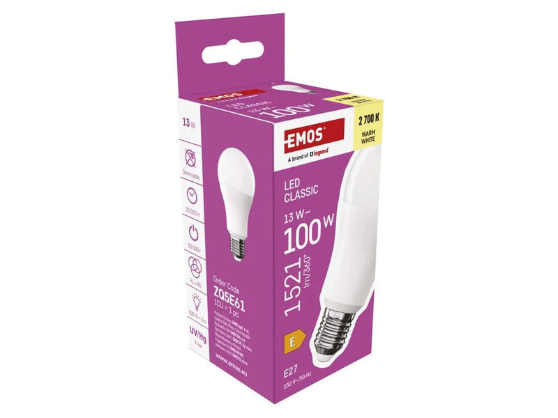 LED CLS A60 13W(100W) 1521lm E27 WW