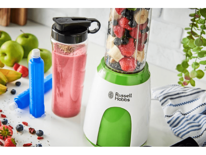RUSSELLHOBBS 25160 Explore Mix & Go Cool 600ml 300W Smoothie Maker 2 russellhobbs 25160 explore mix & go cool 600ml 300w smoothie maker, white/green