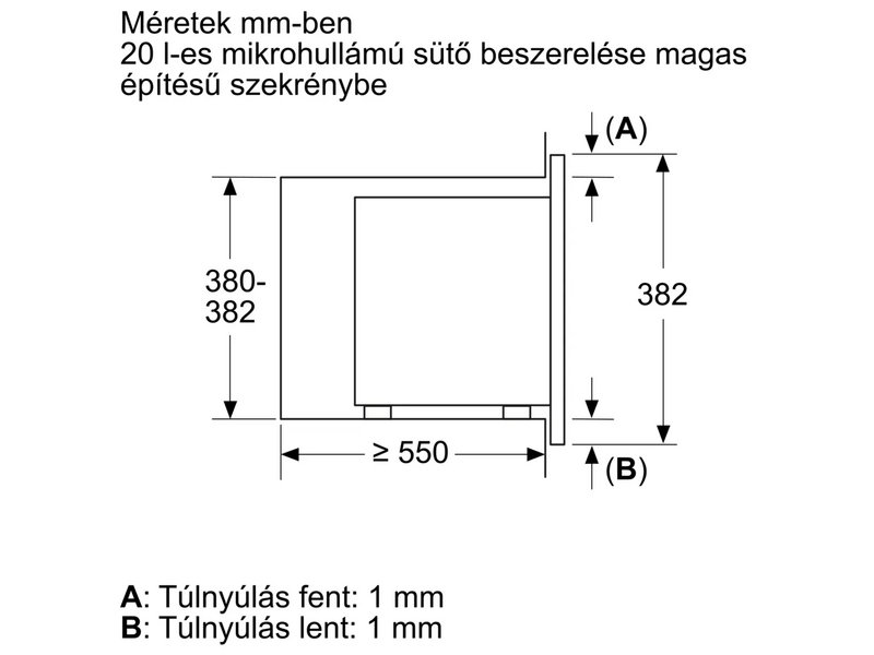 Bosch BFL623MB4 Beépíthető mikrohullámú sütő
