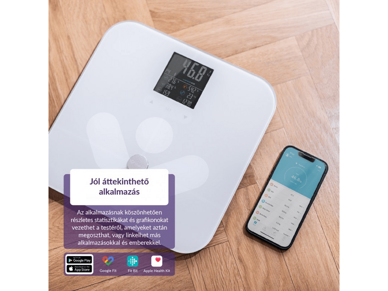TrueLife FitScale W7 BT intelligens személymérleg, fehér