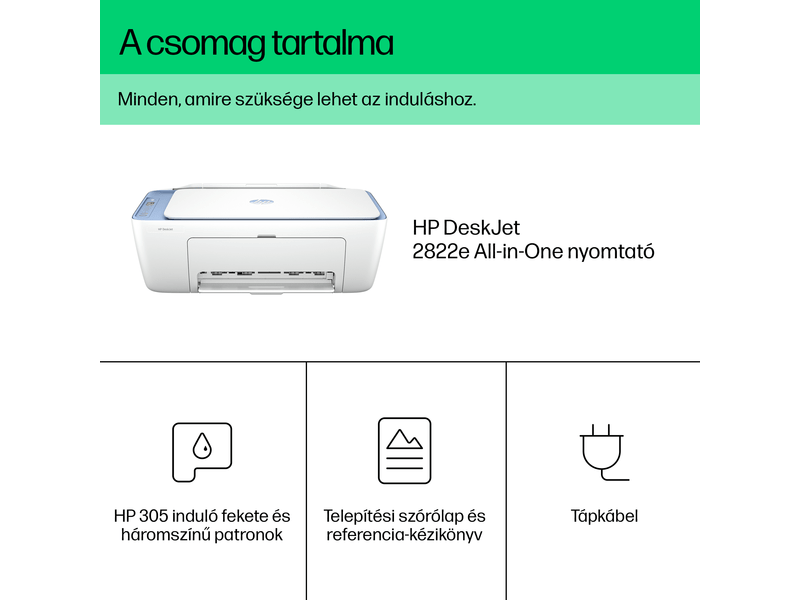 HP DeskJet 2822e All-in-One nyomtató (588R4B), Instant Ink