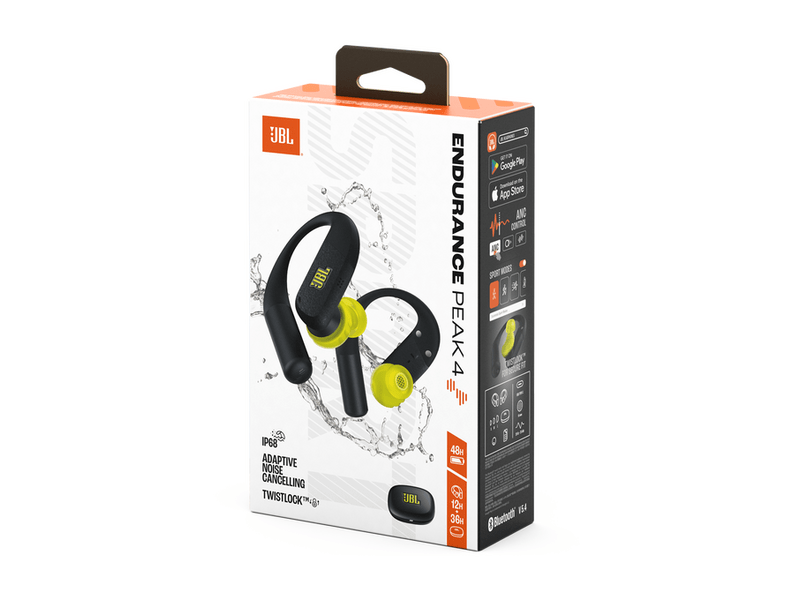 JBL Endurance Peak 4 TWS Fülhallgató, fekete/lime