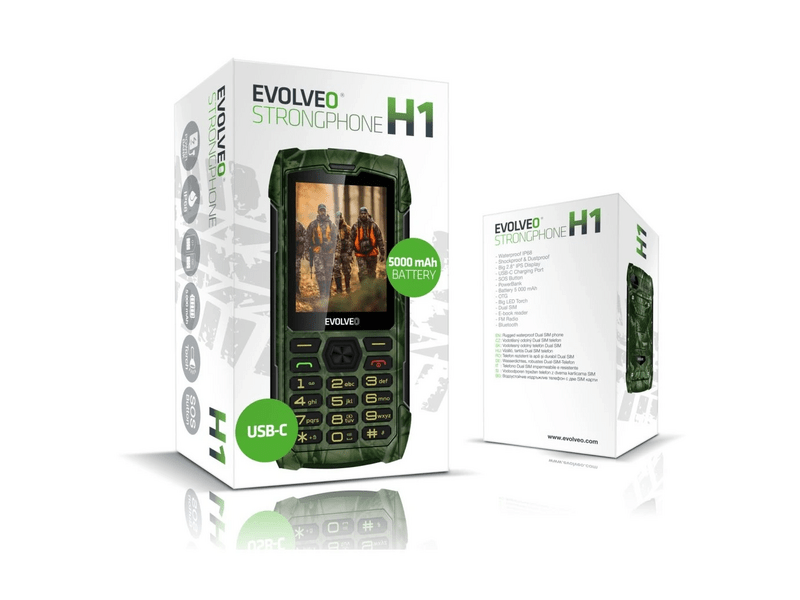 Evolveo StrongPhone H1 Mobiltelefon, camouflage (SGM SGP-H1-HNT)