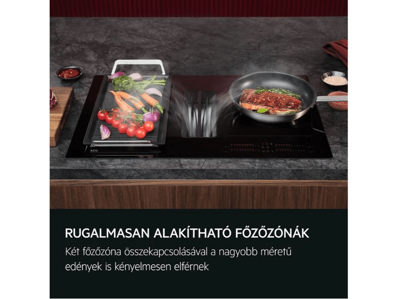 AEG TH84CC23CZ Beépíthető indukciós főzőlap páraelszívóval, SaphirMatt®