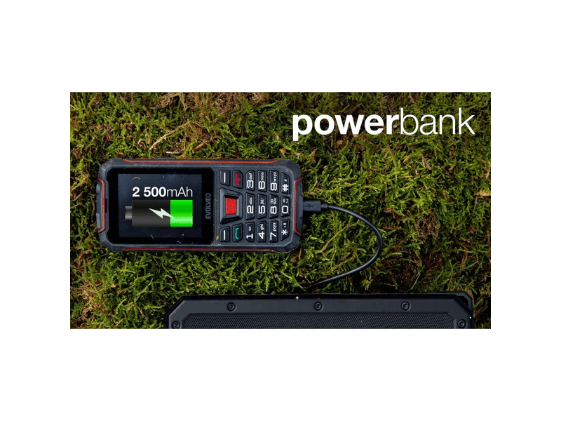 Evolveo StrongPhone W4 Mobiltelefon, fekete/piros
