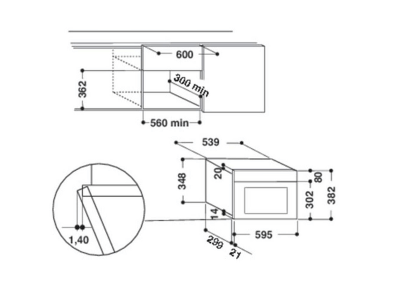 Whirlpool AMW439/WH Beépíthető mikrohullámú sütő