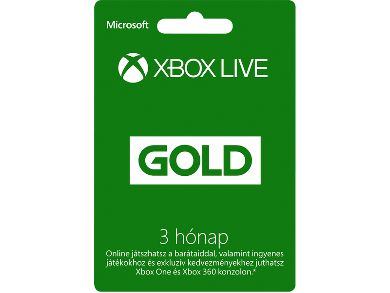 3 hónapos Xbox Live Gold előfizetés