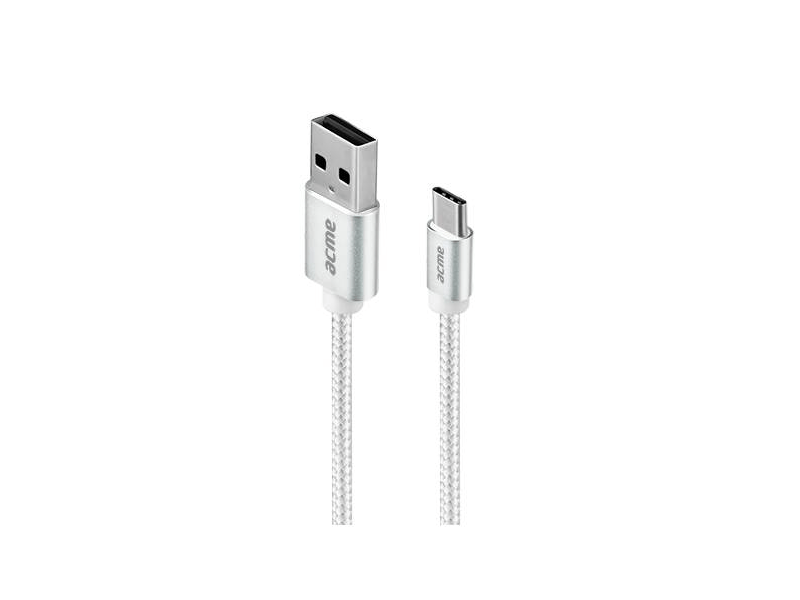 Acme CB2041S USB-A - USB-C Adatkábel, Ezüst