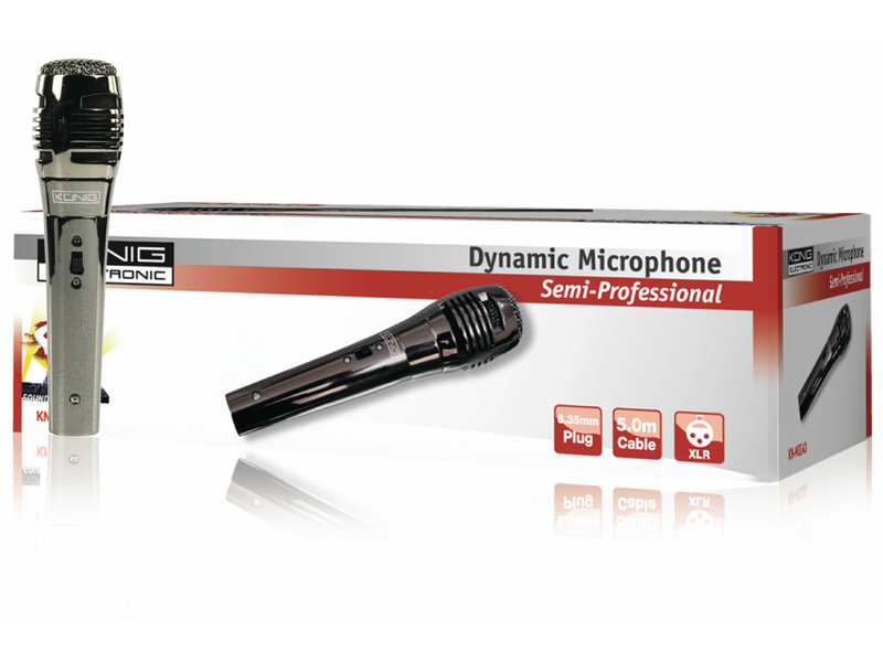 König Vezetékes mikrofon 6.35 mm -72 dB Fekete (KN-MIC40)