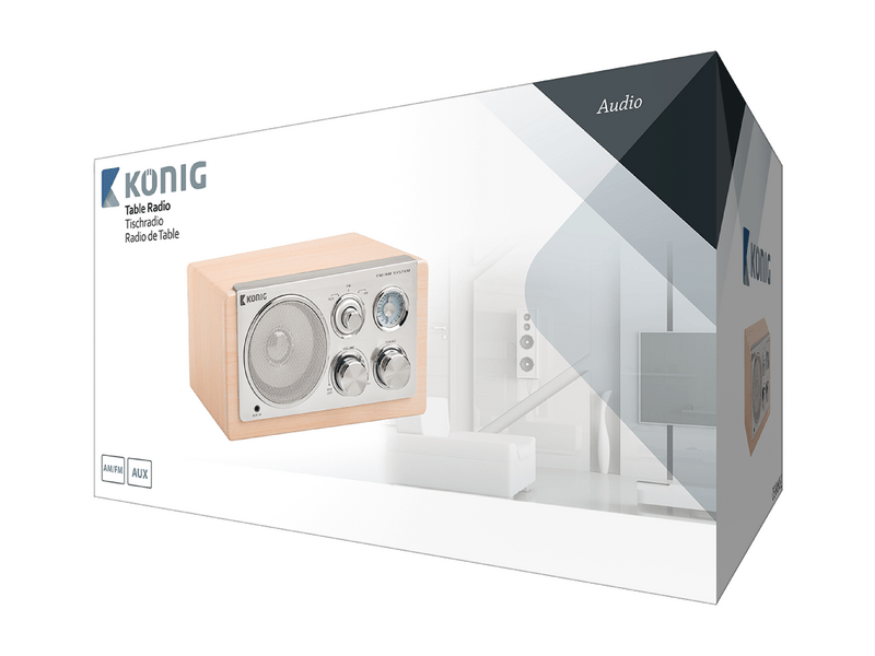 König Asztali Rádió Retró FM / AM 3 W Bézs (HAV-TR1300)