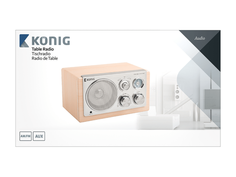 König Asztali Rádió Retró FM / AM 3 W Bézs (HAV-TR1300)