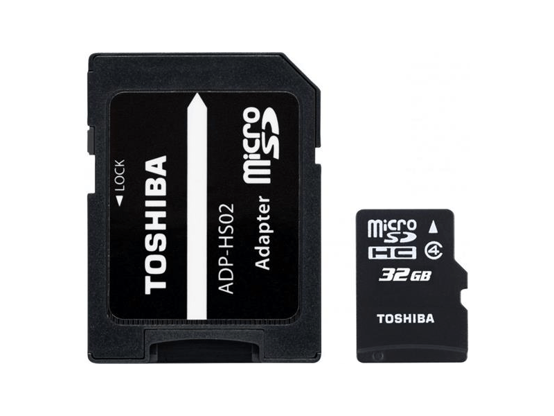 Toshiba Memóriakártya Micro SDHC 32GB Class 4 adapterrel Toshiba (MTMS32GA)