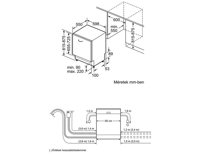 BOSCH SMV68MX04E Beépíthető integrált mosogatógép