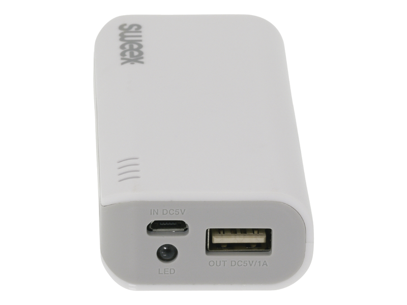 Sweex Hordozható Külső Akkumlátor 4000 mAh USB Fehér (SW4000PB002WH)