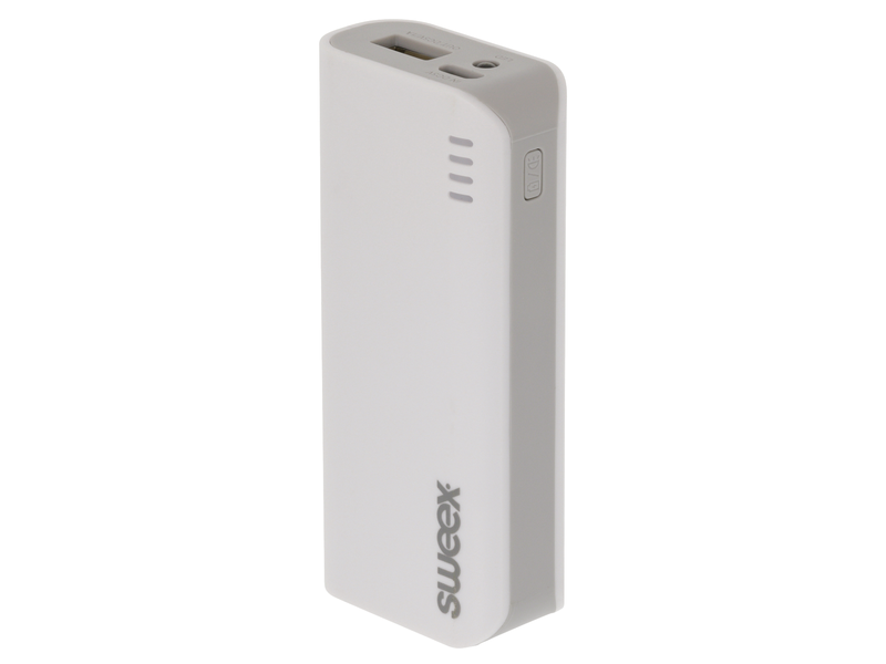 Sweex Hordozható Külső Akkumlátor 4000 mAh USB Fehér (SW4000PB002WH)