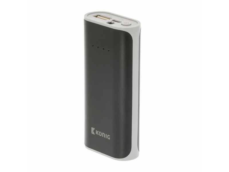 König Hordozható Külső Akkumlátor 5000 mAh USB Fekete (KNPB5000BL)