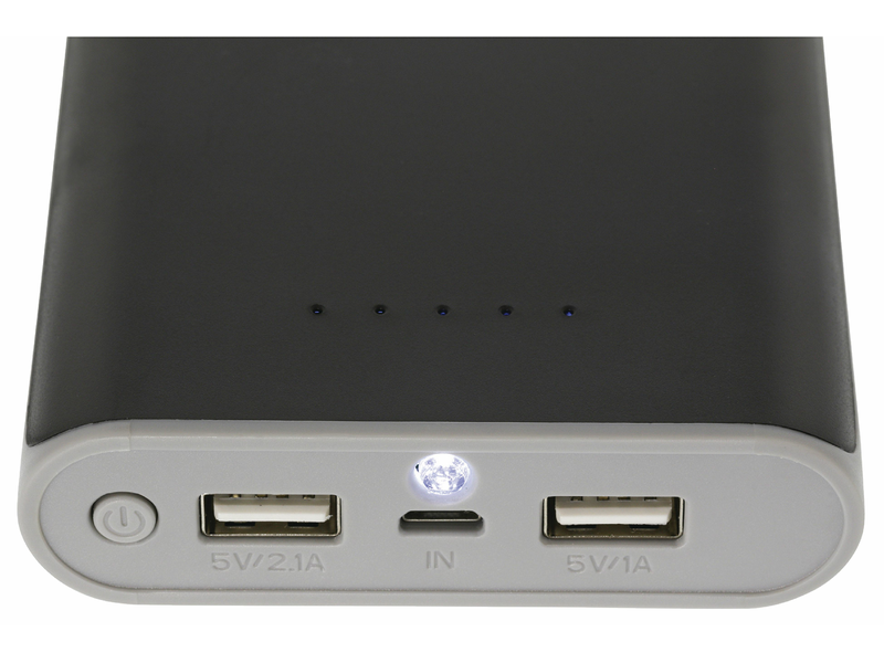 König Hordozható Külső Akkumlátor 15000 mAh USB Fekete (KNPB15000BL)