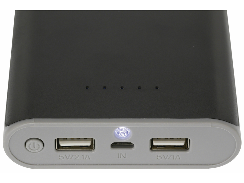 König Hordozható Külső Akkumlátor 20000 mAh USB Fekete (KNPB20000BL)