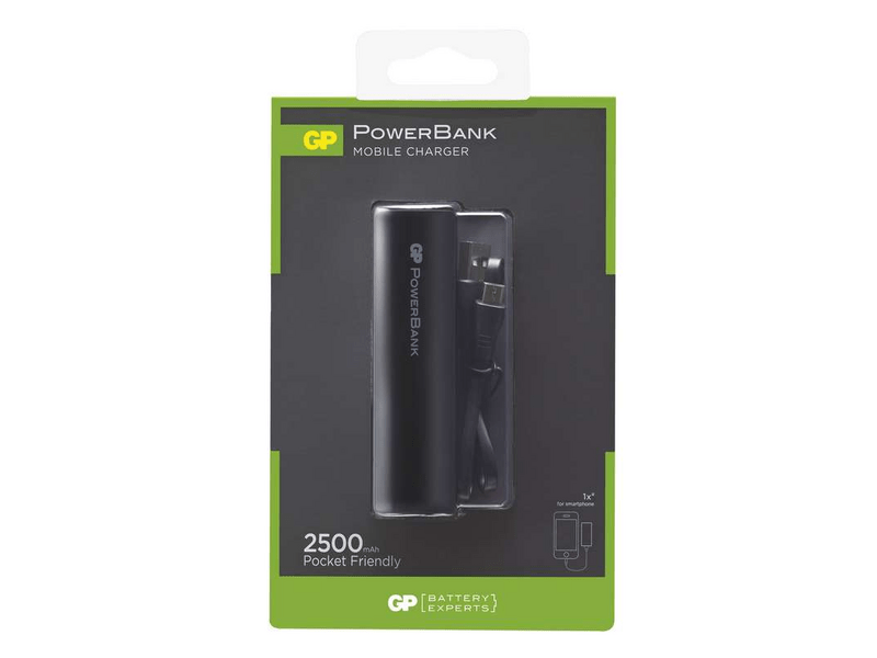 GP powerbank RC02AB 2500mah fekete (B0304B)