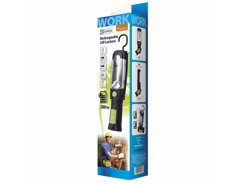 EMOS akkumulátoros LED lámpa 3w cob + 6 LED (P4518)