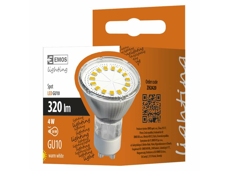 EMOS LED izzó MR16 GU10 4W WW (ZH2420) EMOS LED izzó MR16 GU10 4W WW (ZH2420)