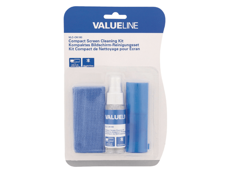 Valueline TV és Intelligens Médiaeszközök Kijelző Tisztító Készlet 35 ml (VLC-CK100)