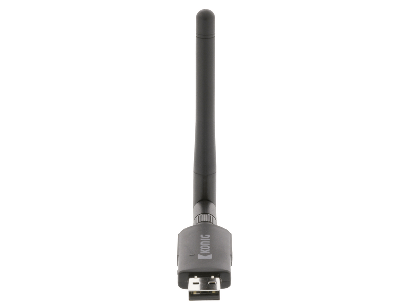 König Vezeték Nélküli USB-adapter N300 2.4 GHz Wi-Fi Fekete (CSWNDN300A)