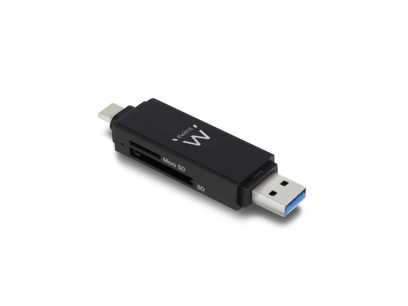 Ewent Compact USB 3.1 Gen1 (USB 3.0) Kártyaolvasó C és A típusú csatlakozókkal (EW1075)