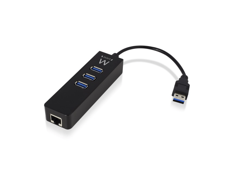 Ewent 3 Portos USB 3.1 Gen1 (USB 3.0) Hub, Gigabit hálózati porttal (EW1140)