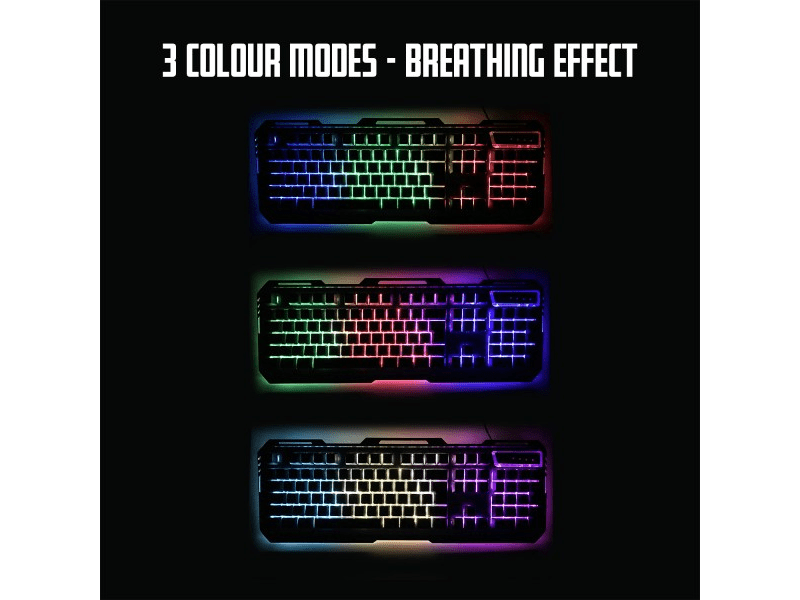 Ewent Világító metál magyar kiosztású gaming billentyűzet (PL3313)