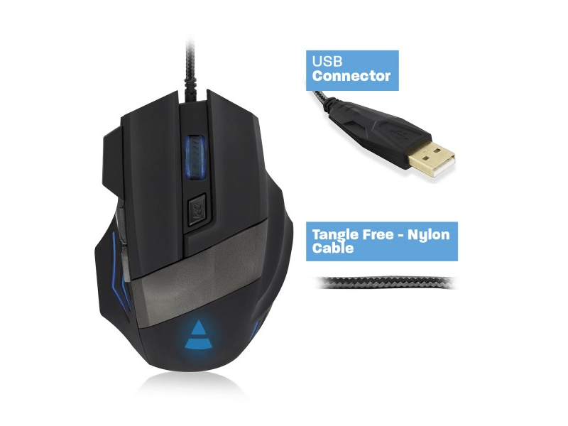 Ewent Világító Gaming Egér 3200 DPI (PL3300)