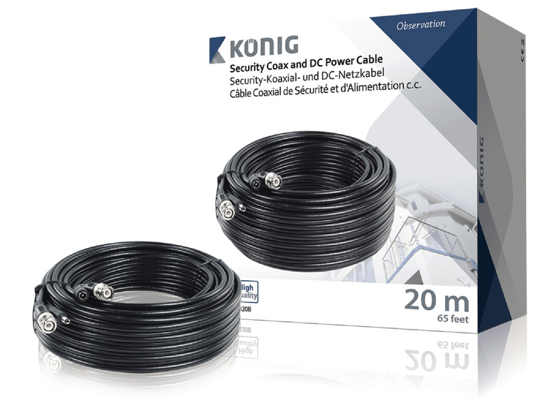 König CCTV Kábel BNC / DC 30.0 m (SAS-CABLE1030B)