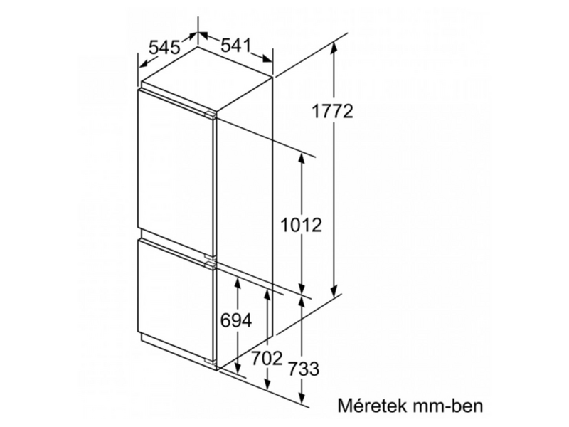 BOSCH KIN86VF30 Beépíthető kombinált hűtőszekrény