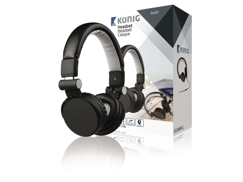 König CSHSONE110BL Fejhallgató, Fekete