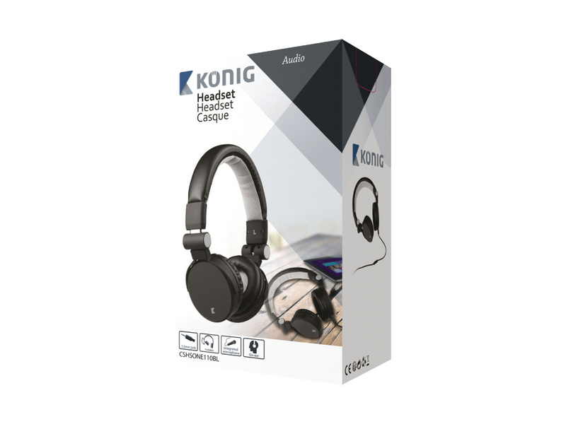 König CSHSONE110BL Fejhallgató, Fekete